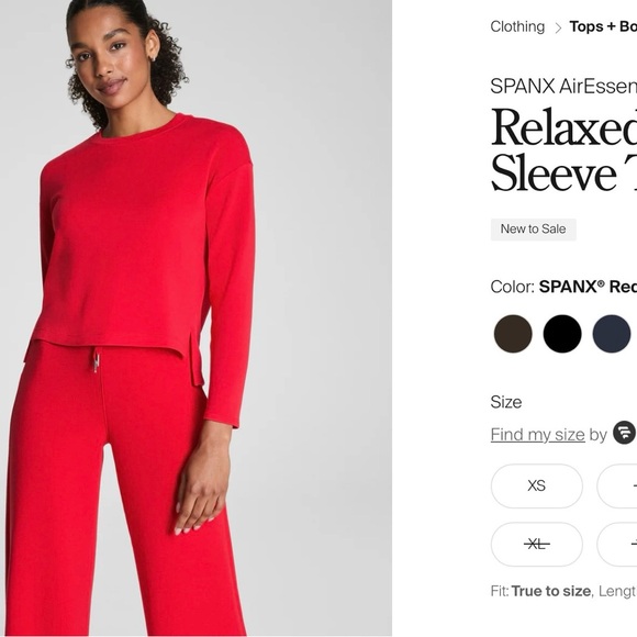 SPANX Tops - SPANX Bright Red Crewneck Cropped Top